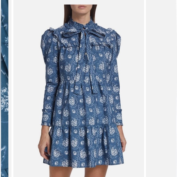 Batsheva Mina Dress Antique Blue NWT | size 4 - Picture 3 of 9